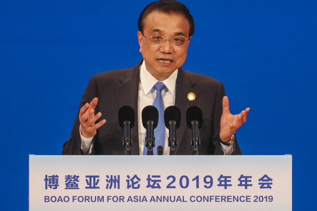 Chinese Premier Li Keqiang speaks at the Boao Forum in Hainan, China. Photo: Winson Wong