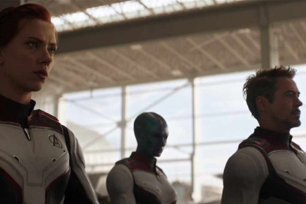 (From left) Scarlett Johansson, Karen Gillan and Robert Downey Jnr get ready for action in Avengers: Endgame.