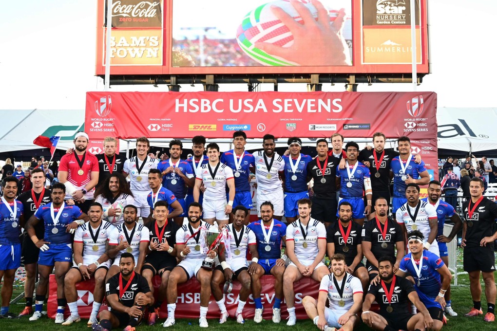 The USA Eagles are now regularly keeping with elite company on the Sevens World Series. Photo: AFP