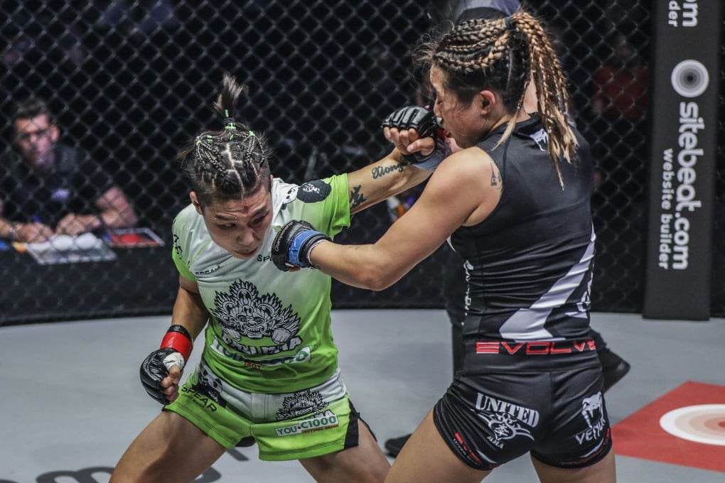 Angela Lee is on the defensive against China’s Xiong Jingnan in One Championship: A New Era in Tokyo. Photos: One Championship