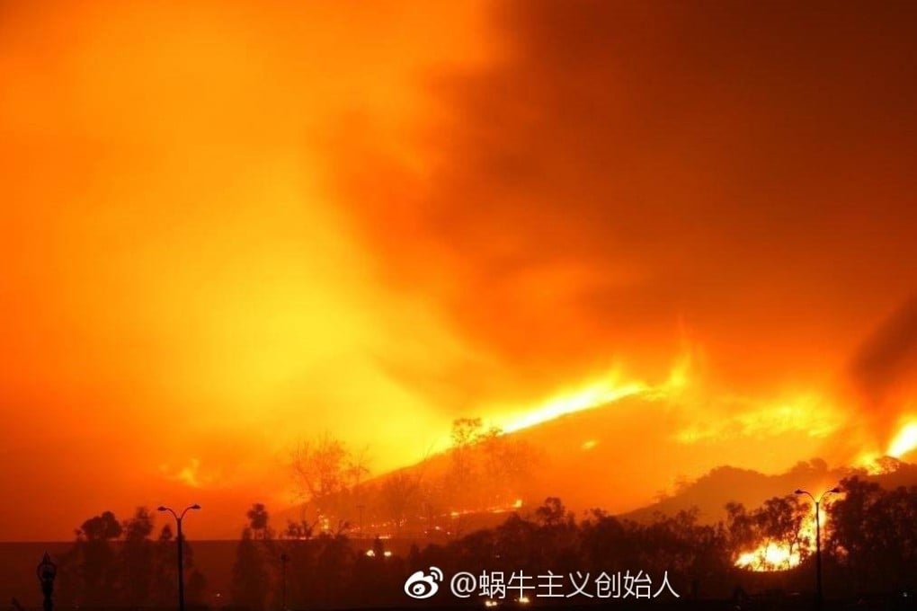 The missing were trapped after a sudden change in wind direction in southwest China's Sichuan province. Photo: Weibo