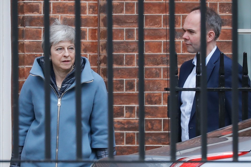 Britain's Prime Minister Theresa May with her chief of staff Gavin Barwell. Photo: AFP
