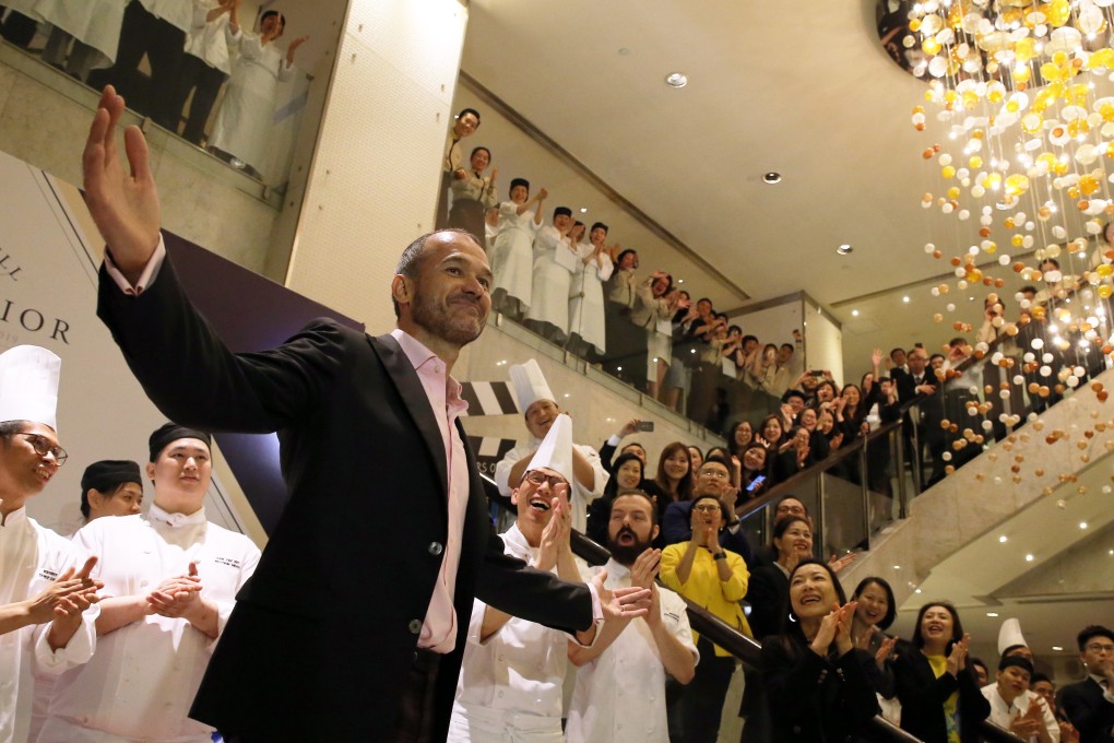 The Excelsior’s general manager, Torsten van Dullemen, and other staff at the hotel’s closing ceremony on March 31. Photo: Dickson Lee