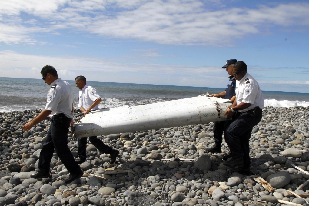 Plane debris found on the Indian Ocean island of Reunion is seen on July 30, 2015. It was later confirmed to be one of the few pieces of wreckage ever found of Malaysian Airlines flight MH370. Photo: TNS