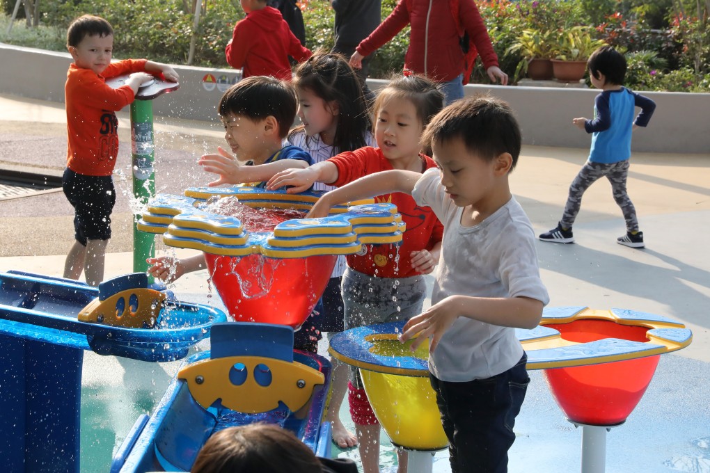 Children play in Hong Kong's first barrier-free government playground in Tuen Mun Park. Photo: K.Y. Cheng