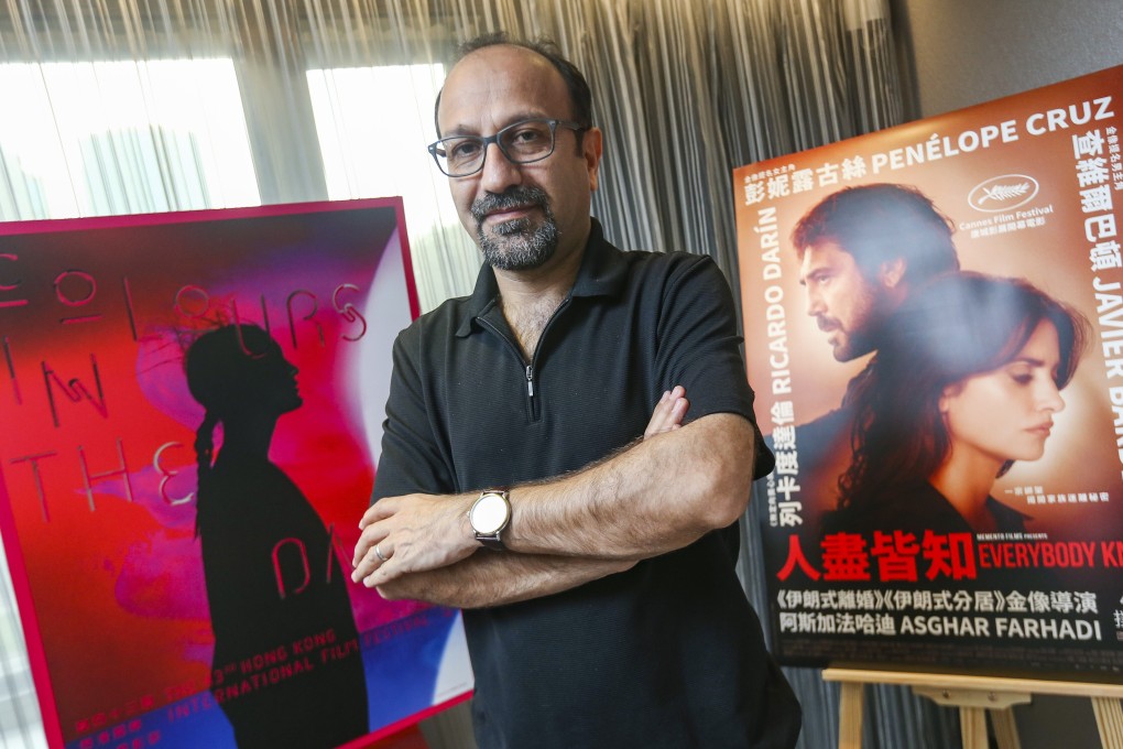 Oscar-winning Iranian filmmaker Asghar Farhadi in Hong Kong, where he introduced a screening of his latest film, Everybody Knows, set in Spain and starring Penelope Cruz and Javier Bardem, at the Hong Kong International Film Festival. Photo: David Wong/SCMP