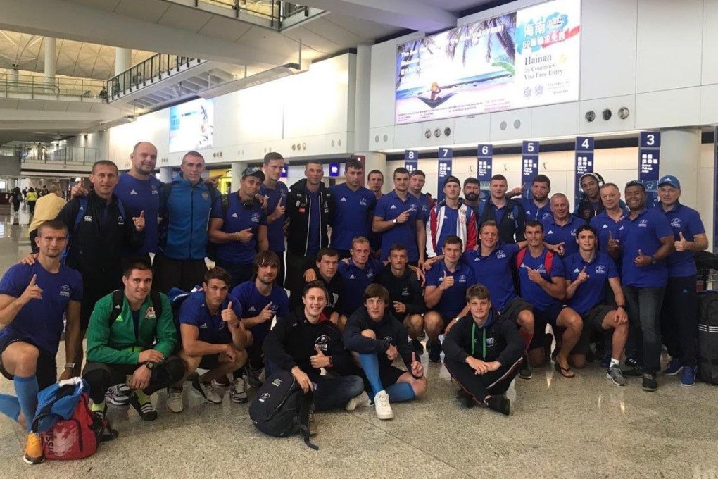 The Russian team after their arrival in Hong Kong. Photo: World Rugby
