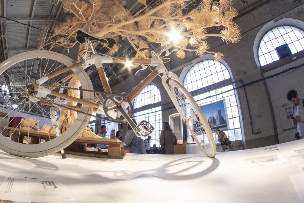 The Chinese exhibit at the St Étienne International Design Biennial in France covers 70 years of design evolution in China, with a focus on functional objects such as this bicycle. Photo: Pierre Grasset