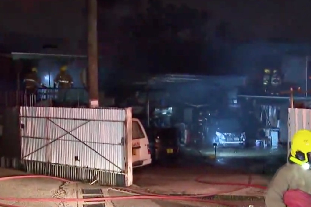 The fire broke out in Tong Kung Leng village off Fam Kam Road in Fanling soon after 1am. Photo: TVB News
