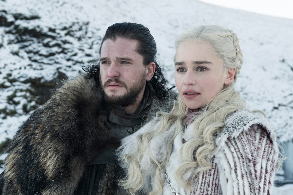 Jon Snow, played by Kit Harington, and Daenerys Targaryen, played by Emilia Clarke, in season 7 of Game of Thrones on HBO. Season 8 begins on April 14. Game of Thrones’ creator George R.R. Martin will be watching, as he completes the final books in the series. Photo: TNS