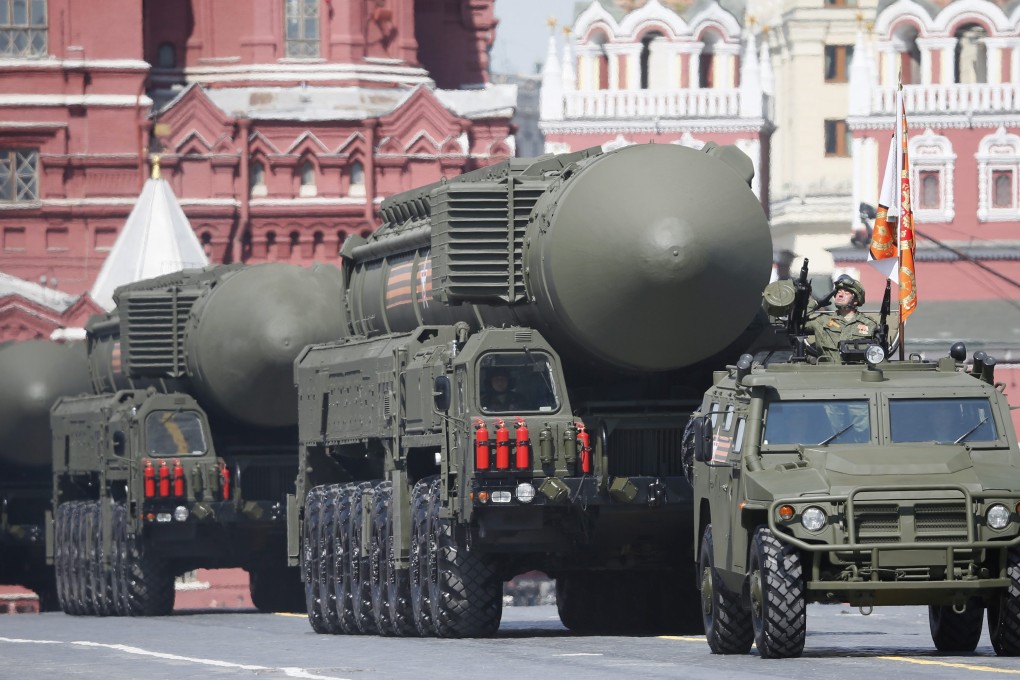 A Russian strategic ballistic missile launching vehicle at a 2015 parade in Moscow. Photo: EPA