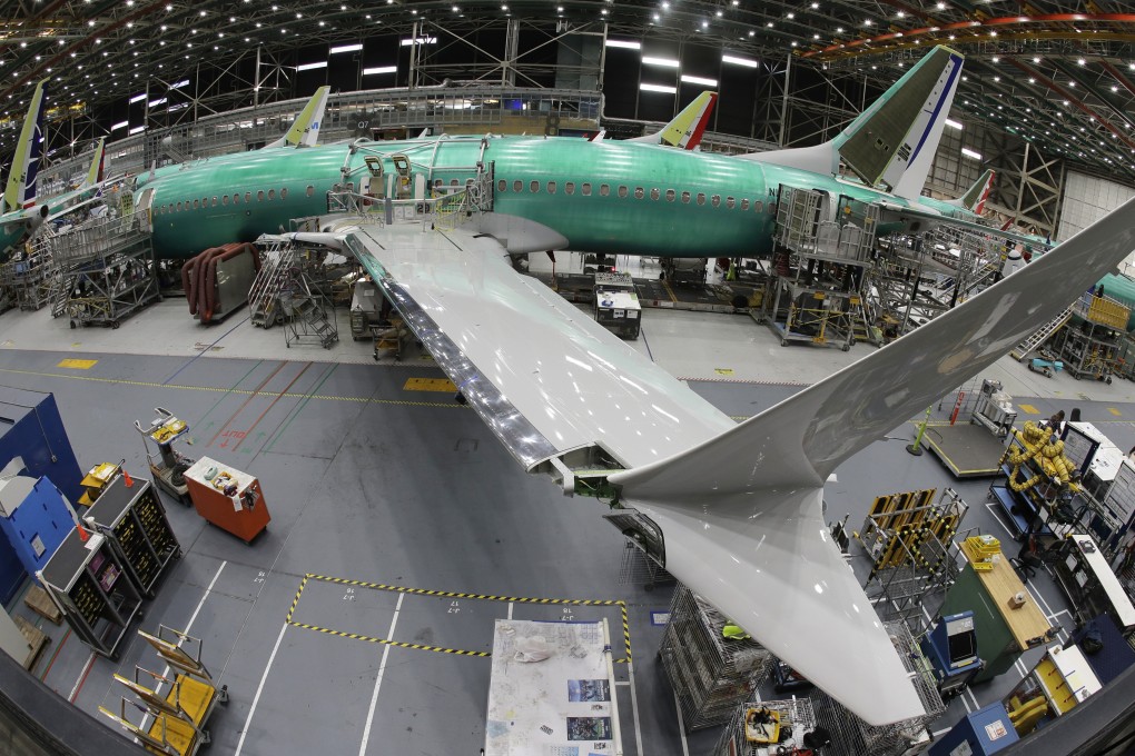 A Boeing 737 MAX 8 aeroplane sits on the assembly line in Renton, Washington, on March 27. Photo: AP