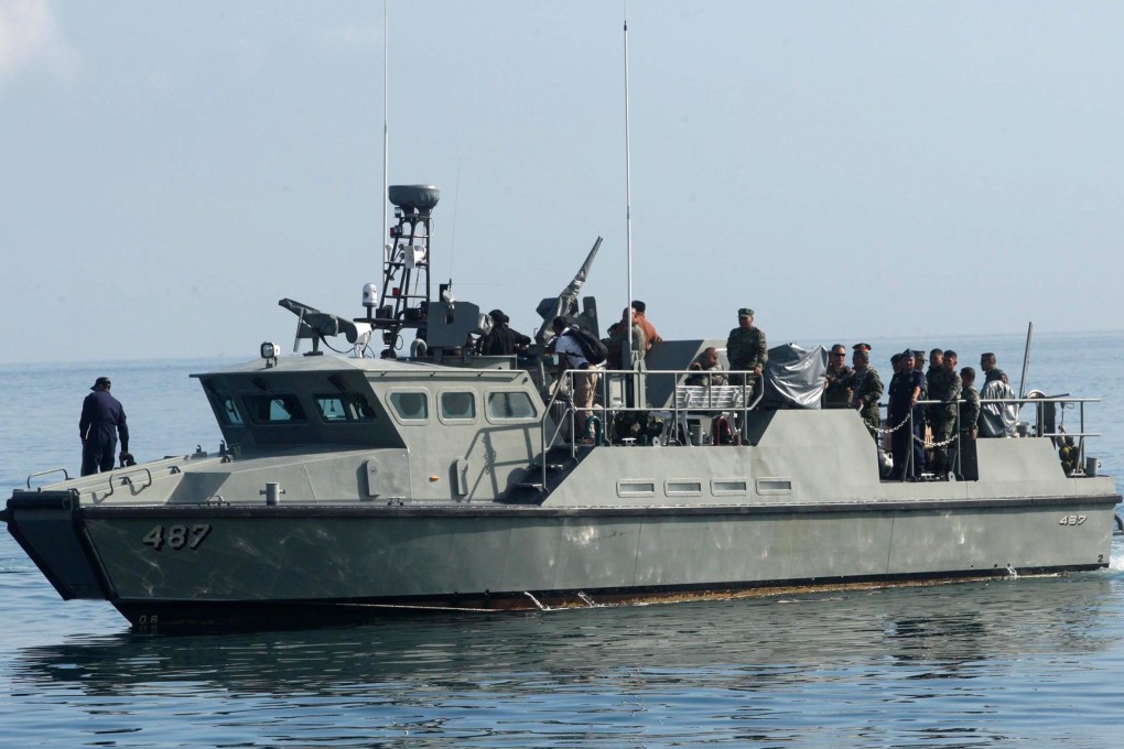 A Philippine navy boat arrives at a port after patrolling waters off the coast of Sulu province. File photo: EPA