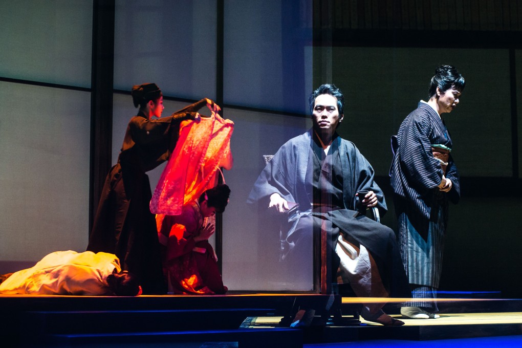 Anson Lam (centre) and Yanyu Guo (right) in Carolyn Choa's chamber opera production Beauty and Sadness, based on a novel by Japanese Nobel Prize-winning author Yasunari Kawabata. Photo: Max/Moon 9 Image
