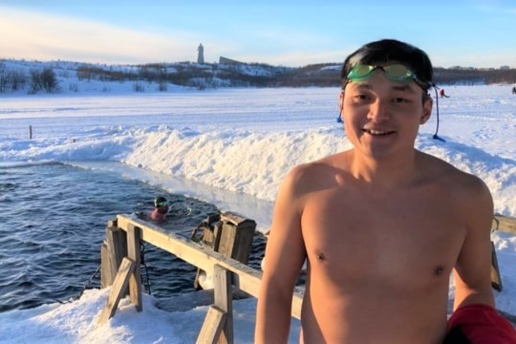Mak Chun-kong enjoys the frigid temperatures of ice swimming. Photo: Handout