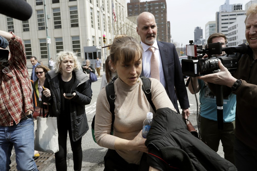 Actress Allison Mack leaving Brooklyn federal court on April 8, 2019, in New York. Photo: AP