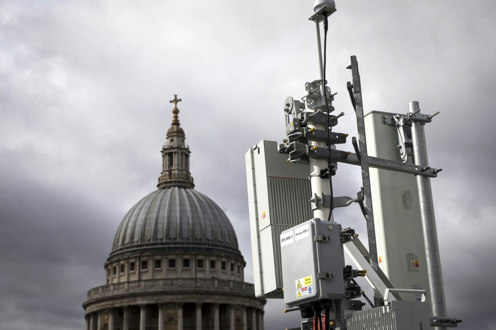 An array of 5G masts installed on a rooftop overlooking St. Paul's Cathedral in London. The UK government is expected to reveal next month whether it will restrict or even ban Huawei’s 5G technology. Photo: Reuters