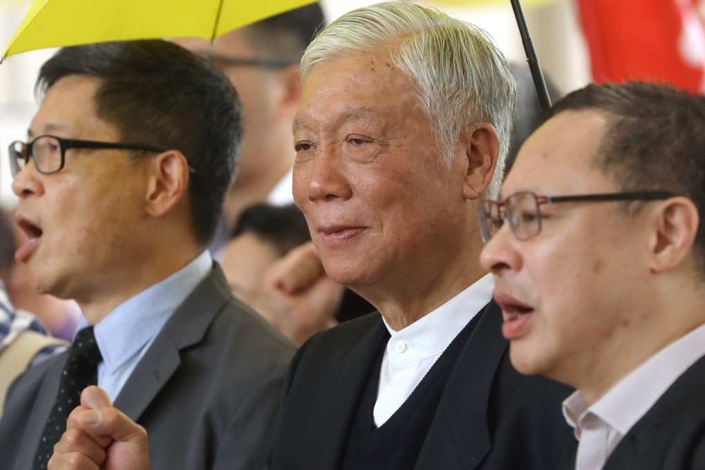 From left: Dr Chan Kin-man, the Reverend Chu Yiu-ming and Benny Tai Yiu-ting. Photo: Sam Tsang