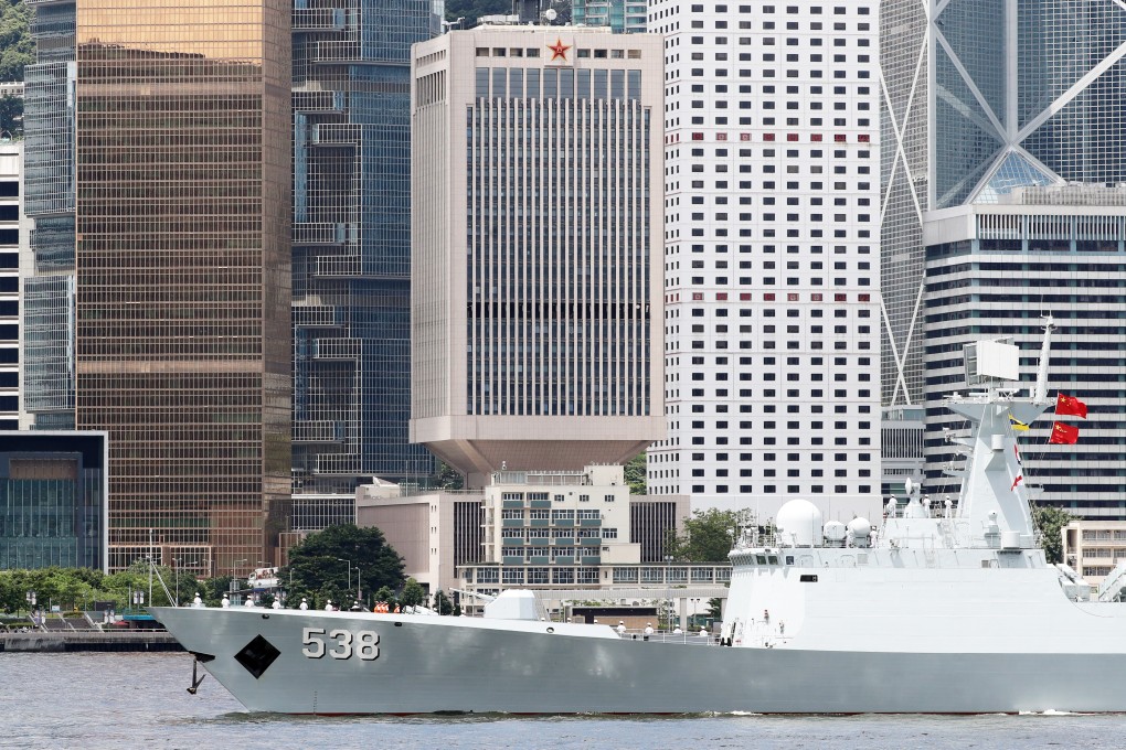 A Chinese navy frigate in Victoria Harbour. Photo: Edward Wong
