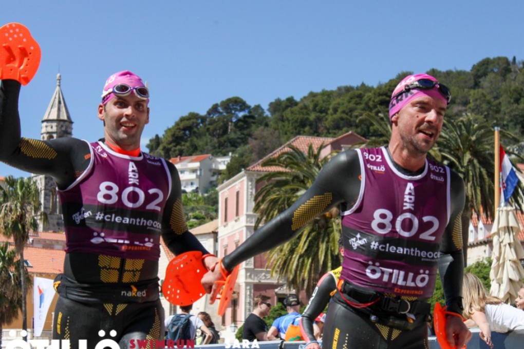 Matthieu Maury (left) and Nicolas Gontard focused on helping each other to complete the intimidating challenge. Photo: Otillo/Sara Lucasi