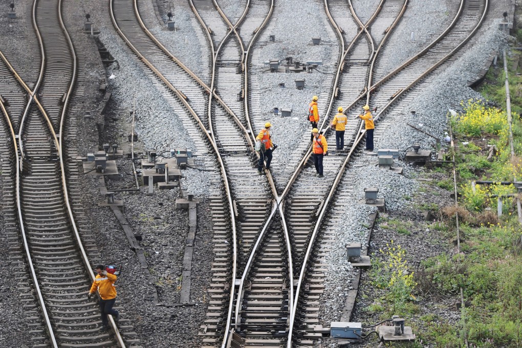 Workers inspect tracks at the Dazhou railway station in Sichuan province, part of a Belt and Road Initiative freight rail route. In recent months, the US has taken steps to offer developing economies an alternative to the Belt and Road Initiative. Photo: Reuters