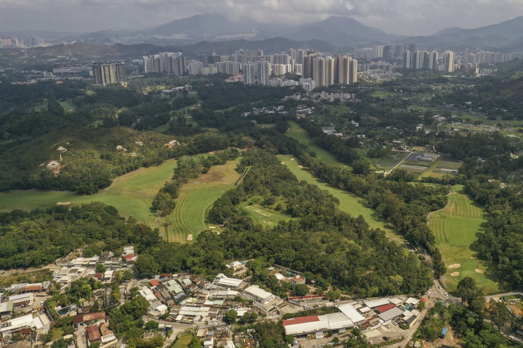 An aerial view of the Hong Kong Golf Club in Fanling shows a brownfield site in the foreground. Proposals from the Task Force on Land Supply accepted by the government include using a fifth of the 172-hectare golf course in Fanling for housing. Photo: Winson Wong