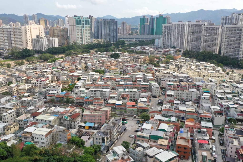 Aerial drone view of village houses in Yuen Long. Photo: Winson Wong
