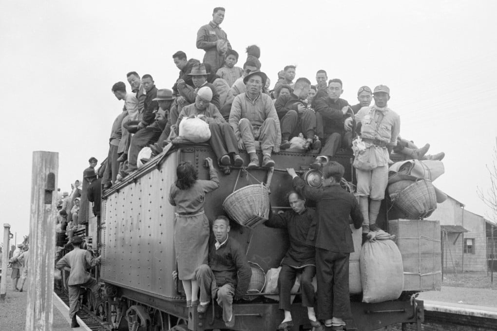 Refugees aboard a train in Shanghai in 1949. For those that reached the United States, ghettoes, racism and mistrust awaited. Photo: Getty