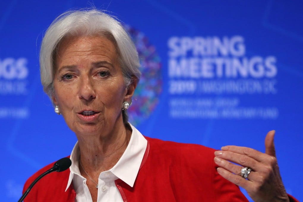 Christine Lagarde, managing director of the International Monetary Fund, speaks on Thursday in Washington. Photo: Getty Images/AFP