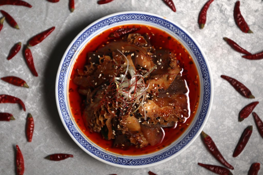Sichuan-style beef heart with beef tendon and beef tripe at Jing Alley in Sheung Wan. Photo: Xiaomei Chen