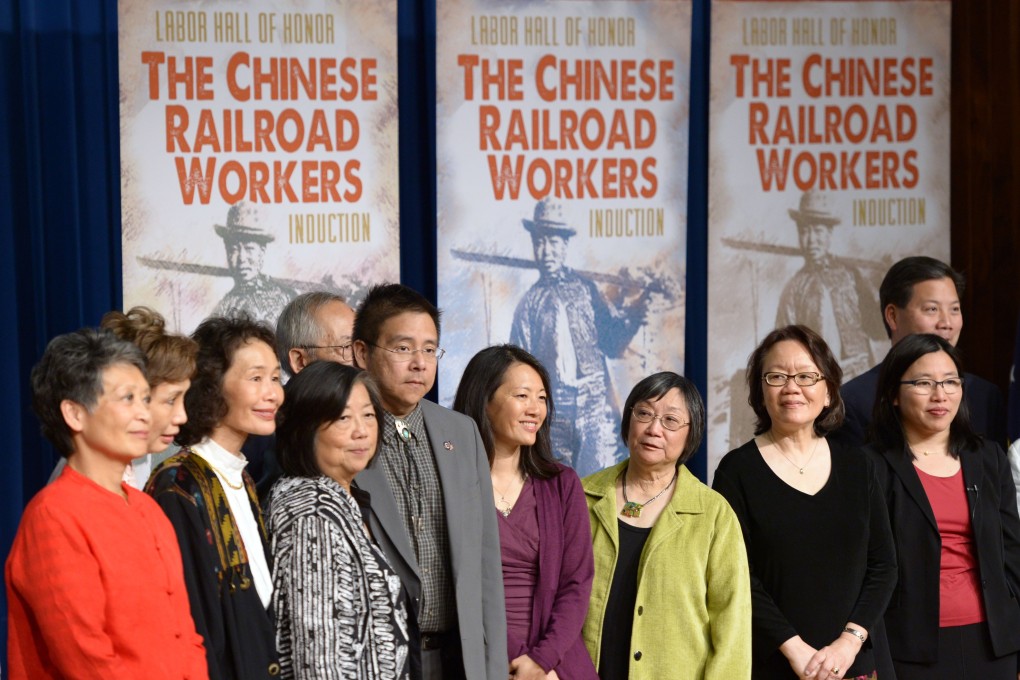 The 12,000 Chinese immigrants who worked on the Central Pacific Railroad between 1865 and 1869 were inducted into the US Department of Labor’s Hall of Honor during a ceremony attended by their descendants in Washington on May 9, 2014. The US signed an equal treaty with China in 1868, but it was replaced with the infamous Chinese Exclusion Act in 1882. Photo: Xinhua