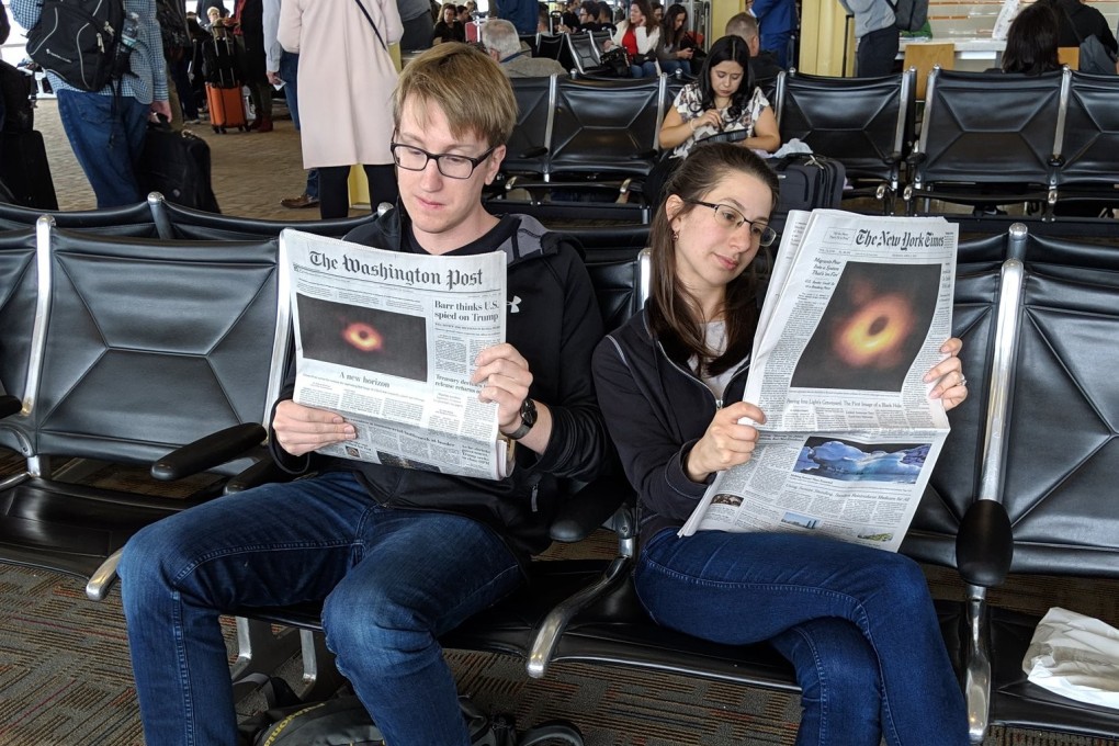 A photo of Andrew Chael (left) and Katie Bouman. Photo: Andrew Chael/Twitter