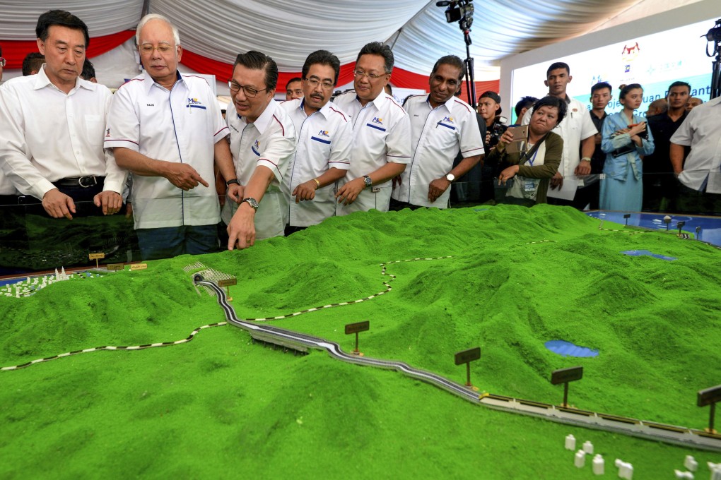 The original East Coast Rail Link agreement was approved by Malaysia’s former prime minister, Najib Razak (third from left). Photo: AP