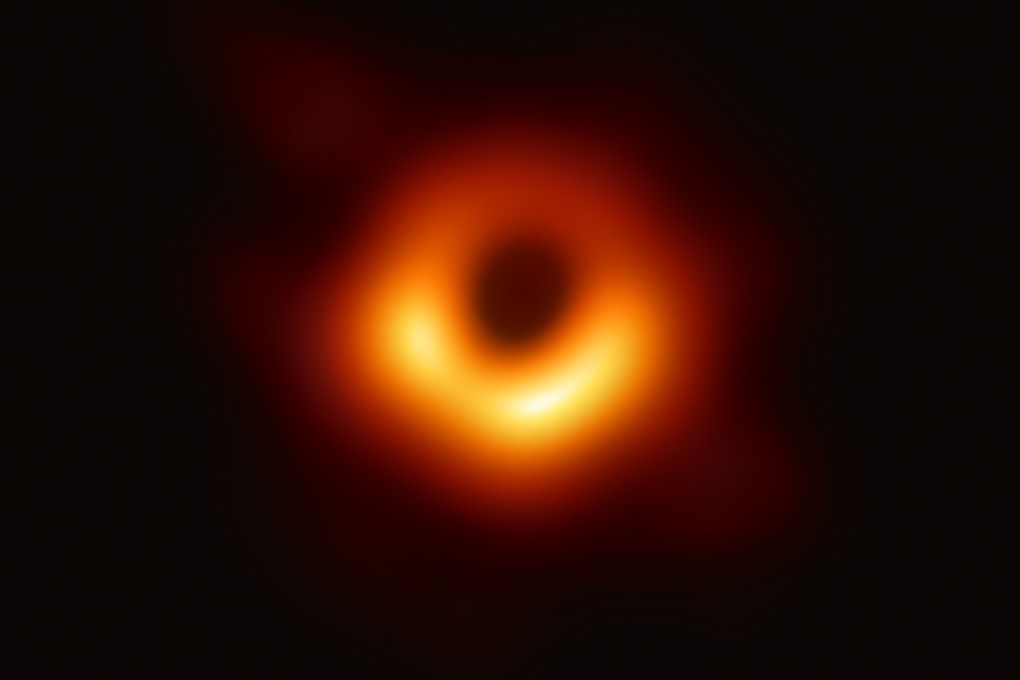 A photo provided by the European Southern Observatory on Wednesday showing the first photograph of a black hole and its fiery halo. Photo: AFP