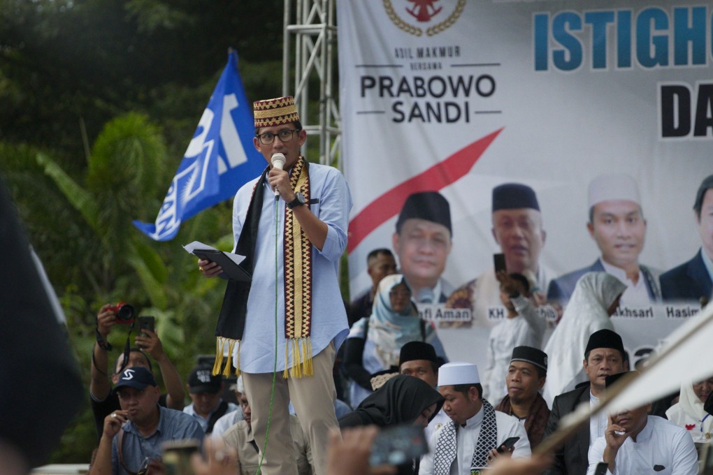 Indonesian vice-presidential candidate Sandiaga Uno. Photo: Jack Hewson