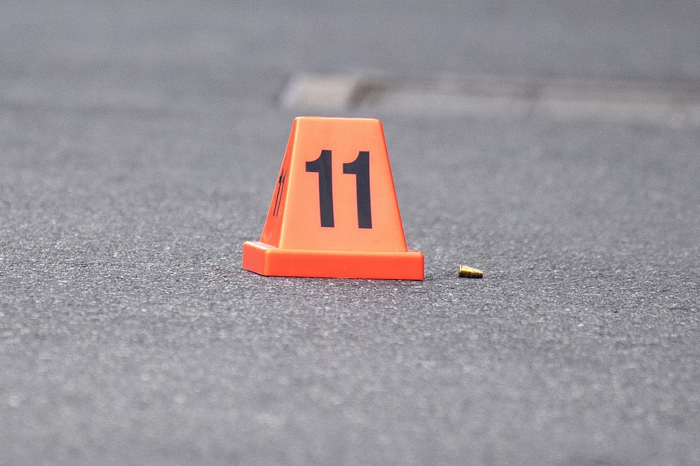 A bullet casing is seen at the scene of a multiple shooting outside Love Machine nightclub in Prahran, Melbourne on April 14, 2019. Photo: Reuters