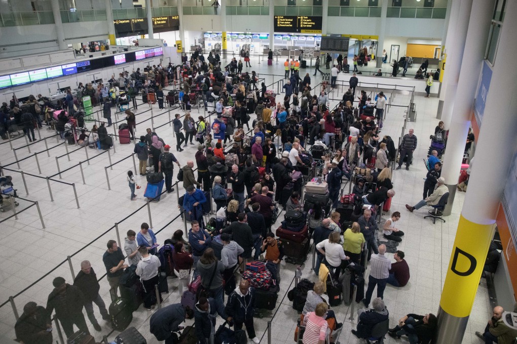 The departures area in the South Terminal at Gatwick Airport, where large queues formed after drones caused the airport to shut down for more than a day in December 2018. Photo: Xinhua