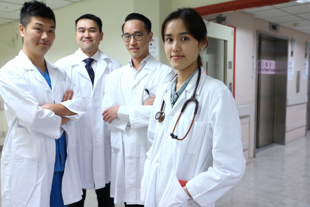 (From left) Doctors Andy Ng, Howard Chan and Martin Leung, as well as colleague Lucille Sutanto share their views on a controversial internship programme. Photo: Nora Tam