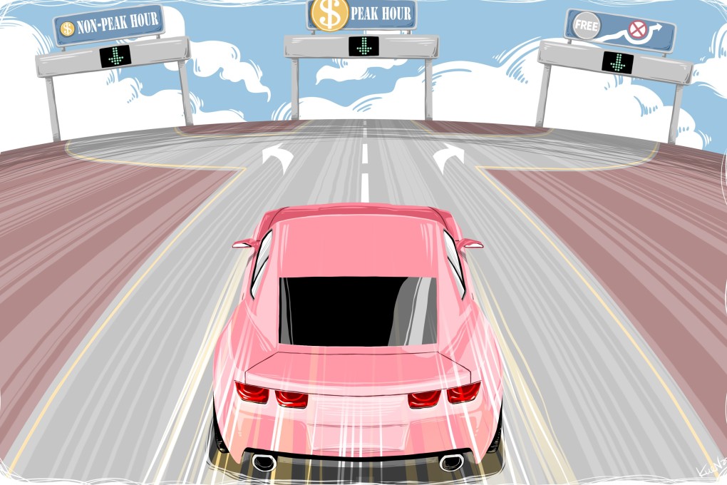 Proposals for electronic road pricing in Hong Kong have been made several times since the 1980s. Illustration by Lau Ka-kuen