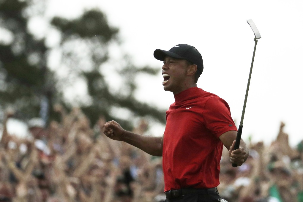 Tiger Woods reacts as he wins the Masters golf tournament Sunday, April 14. Photo: AP Photo