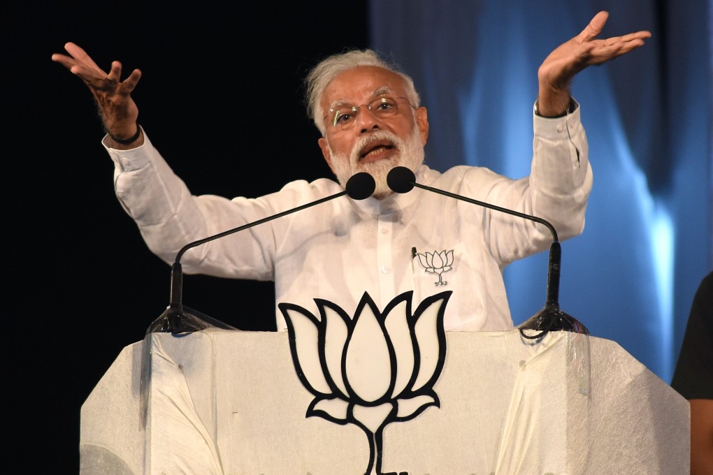 Indian Prime Minister Narendra Modi addresses a Bharatiya Janata Party (BJP) election rally meeting in Bangalore. Photo: EPA