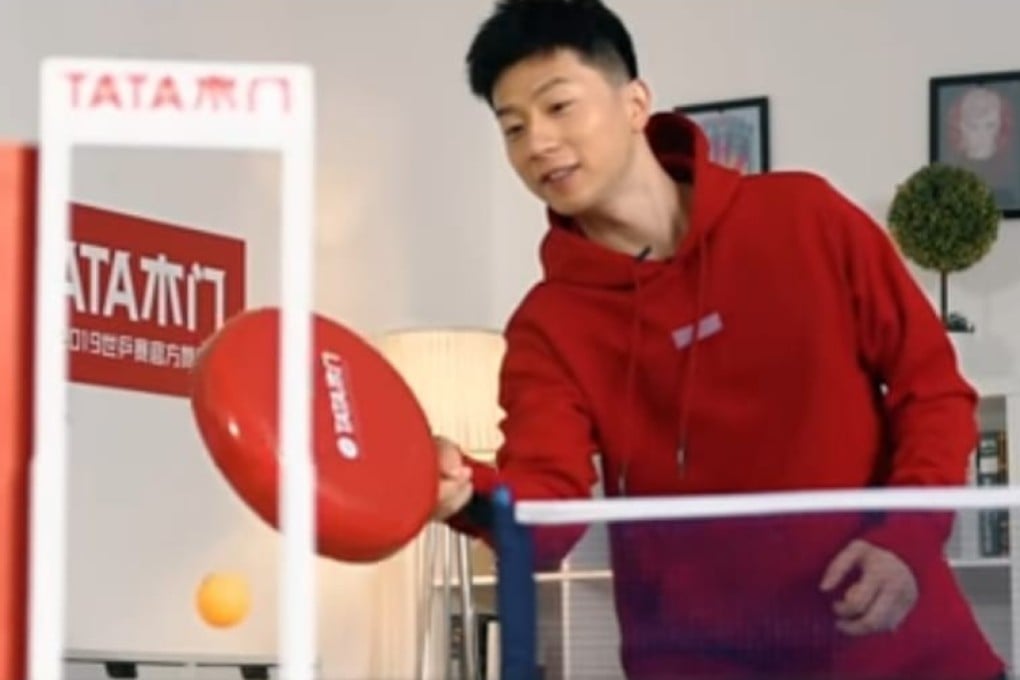 Ma Long uses a frying pan to hit ping pong balls in the ITTF promotional video. Photo: ITTF