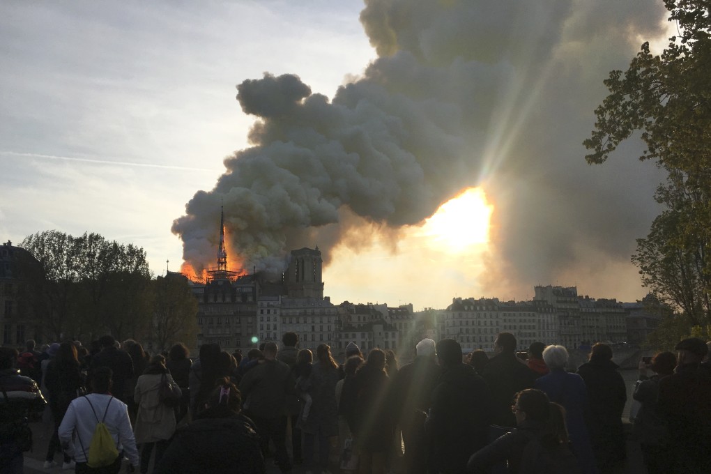 Notre Dame cathedral engulfed in flames on Monday. Photo: AP Photo