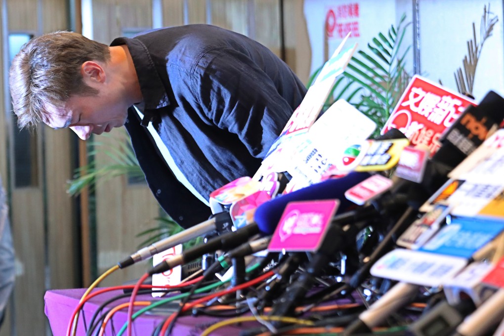 The husband of Hong Kong superstar Sammi Cheng, Andy Hui apologies for his actions after a video circulated of him in a vehicle with another woman. Photo: Felix Wong