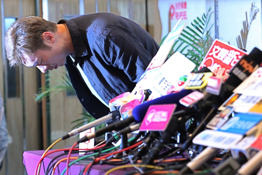 The husband of Hong Kong superstar Sammi Cheng, Andy Hui apologies for his actions after a video circulated of him in a vehicle with another woman. Photo: Felix Wong