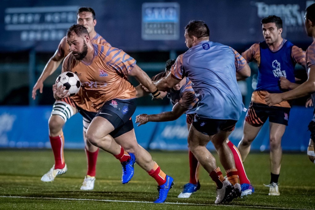 The South China Tigers Team training ahead of their home debut at the Global Rapid Rugby 2019. Photo: Ike Li/Ike Images