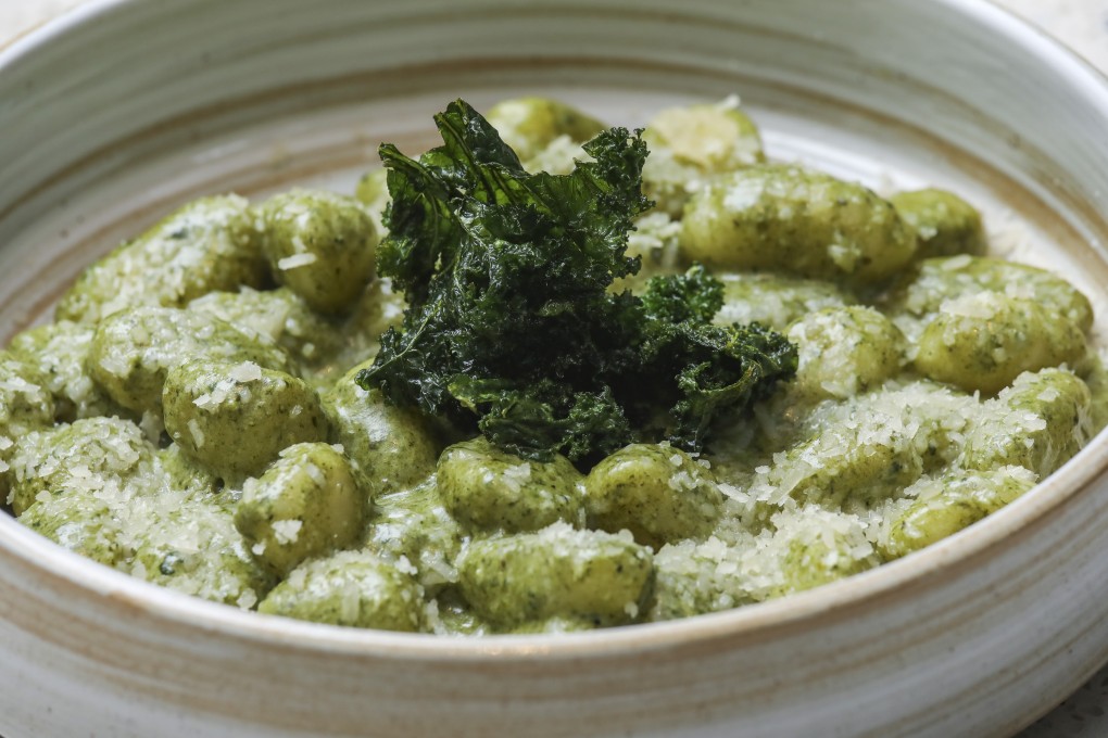 Semolina and potato gnocchi with spinach, grana padano and crispy kale at Indian vegetarian restaurant Veda in Central. Photo: K.Y. Cheng