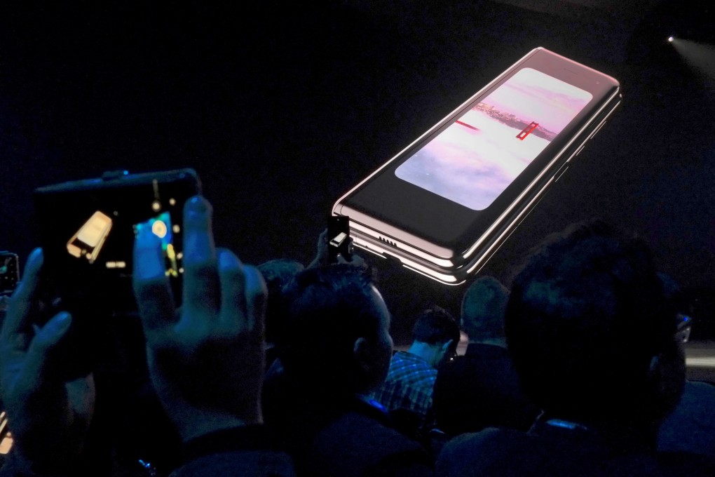 The Samsung Galaxy Fold at Samsung Electronics’s Unpacked event in San Francisco on February 20, 2019. Photo: Reuters