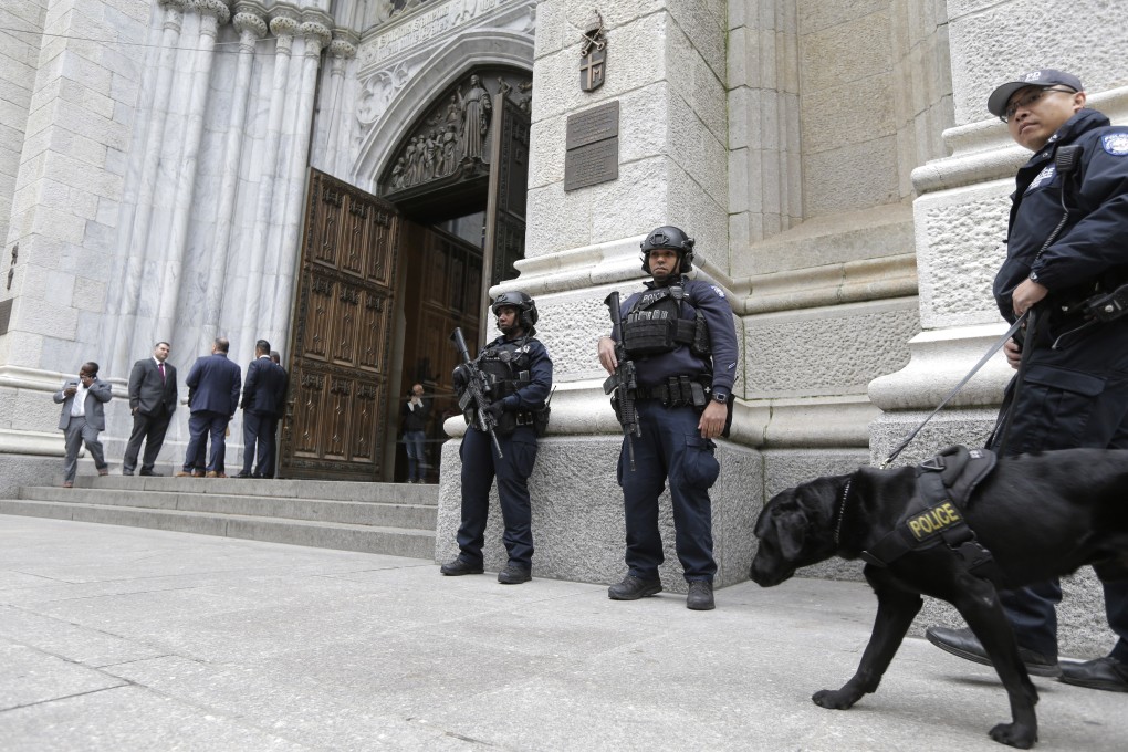 Increased security at St Patrick’s Cathedral in New York after a New Jersey man was arrested in the cathedral two cans of petrol, lighter fluid and butane lighters. Photo: AP