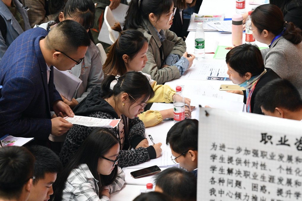 The number of workers hunting for jobs grew 31 per cent in the first quarter from the last quarter of 2018, while demand for staff fell 7.6 per cent. Photo: Xinhua